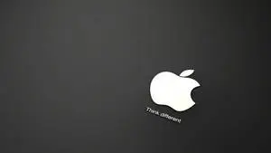 White Apple Logo 4k On Silver gray Background