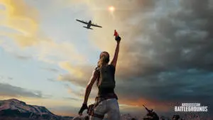 Woman Sending Signal To An Airplane 4K
