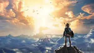 Zelda Breath Of The Wild 4K Link Looking At The Sky